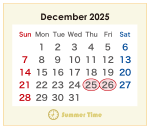 2025年のオーストラリアのカレンダー 12月