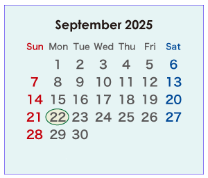 2025年のオーストラリアのカレンダー 9月