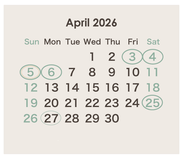 2026年のオーストラリアのカレンダー 4月