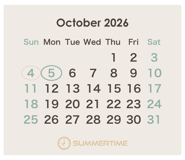 2026年のオーストラリアのカレンダー 10月