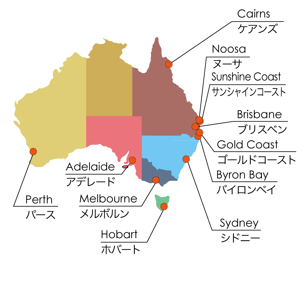 オーストラリアの都市地図