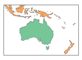 オーストラリア周辺の地図