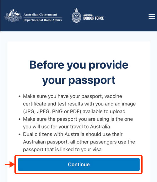 オーストラリアデジタル旅客申告5